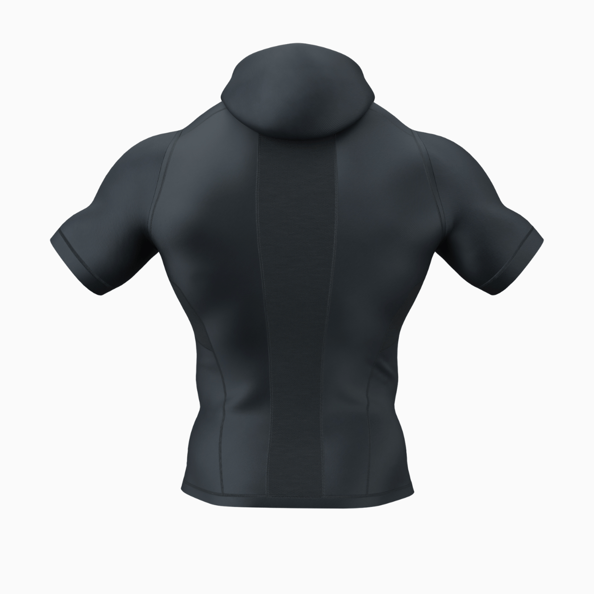 Hooded Short Sleeve Turtleneck Compression Shirt