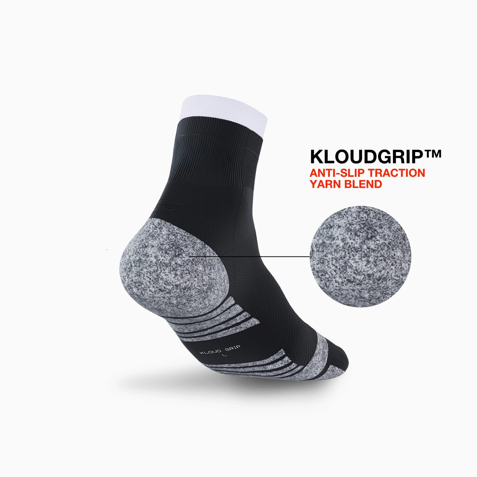 Two-Tone Kloud Grip Quarter Socks