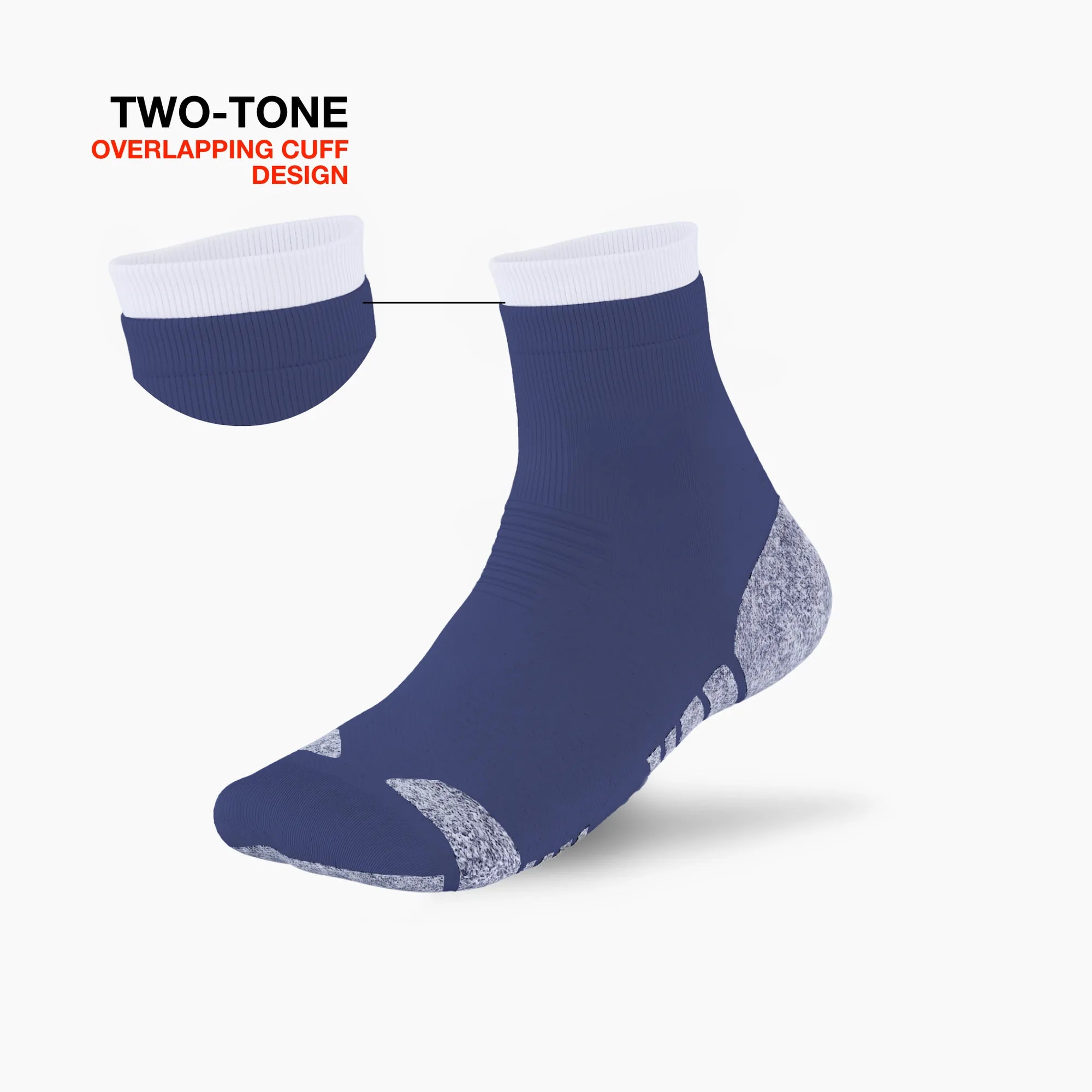 Two-Tone Kloud Grip Quarter Socks