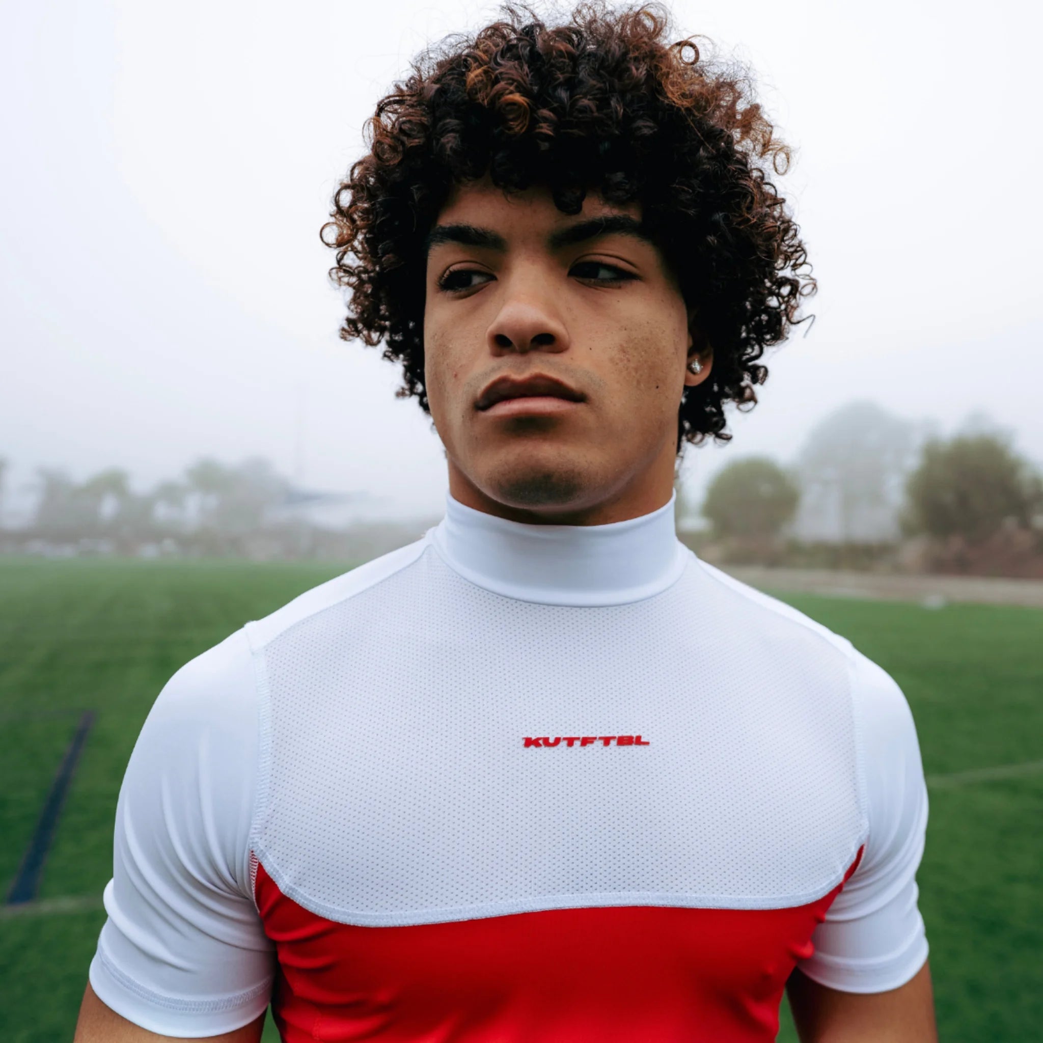 Two-Tone Short Sleeve Turtleneck Compression+ Shirt