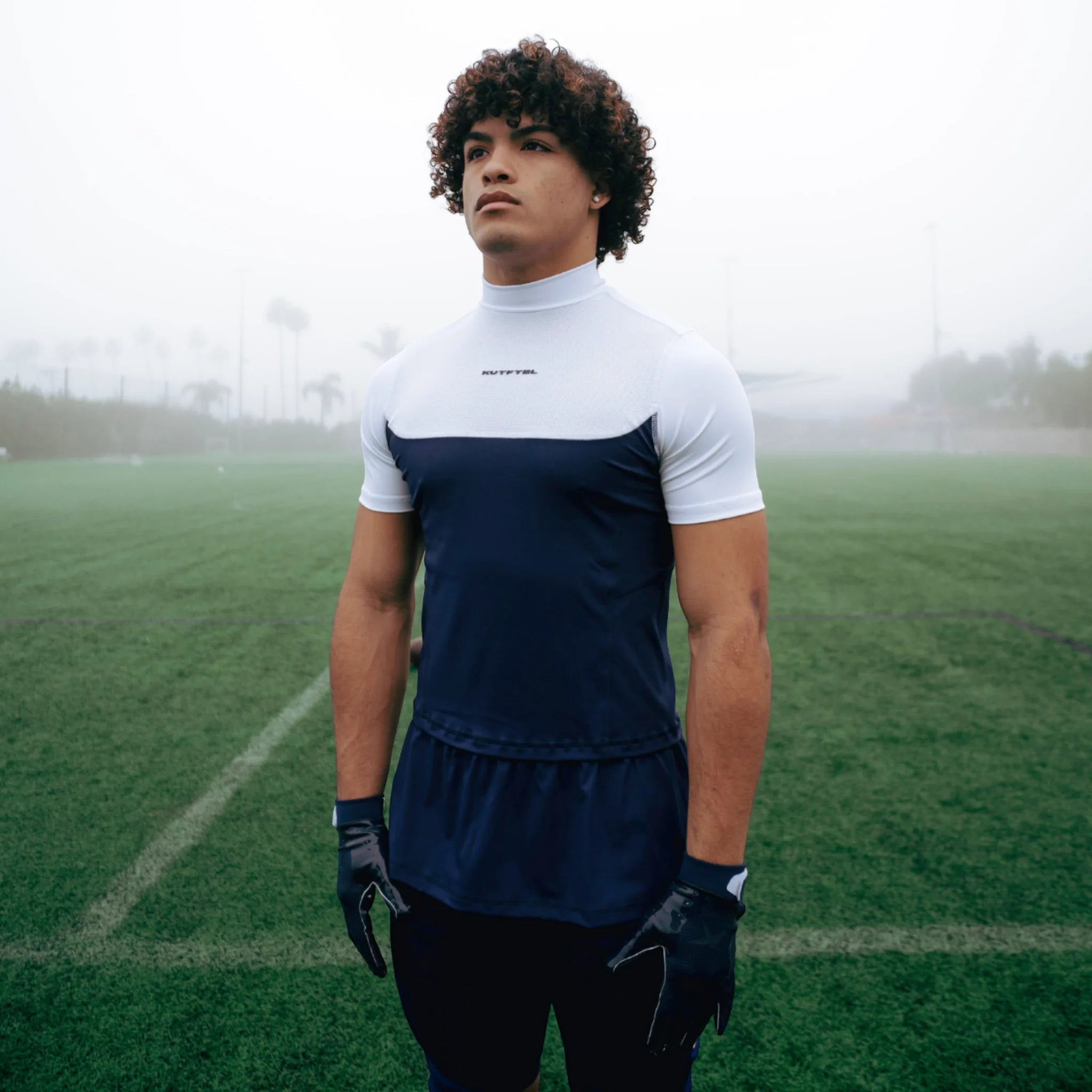 Two-Tone Short Sleeve Turtleneck Compression+ Shirt