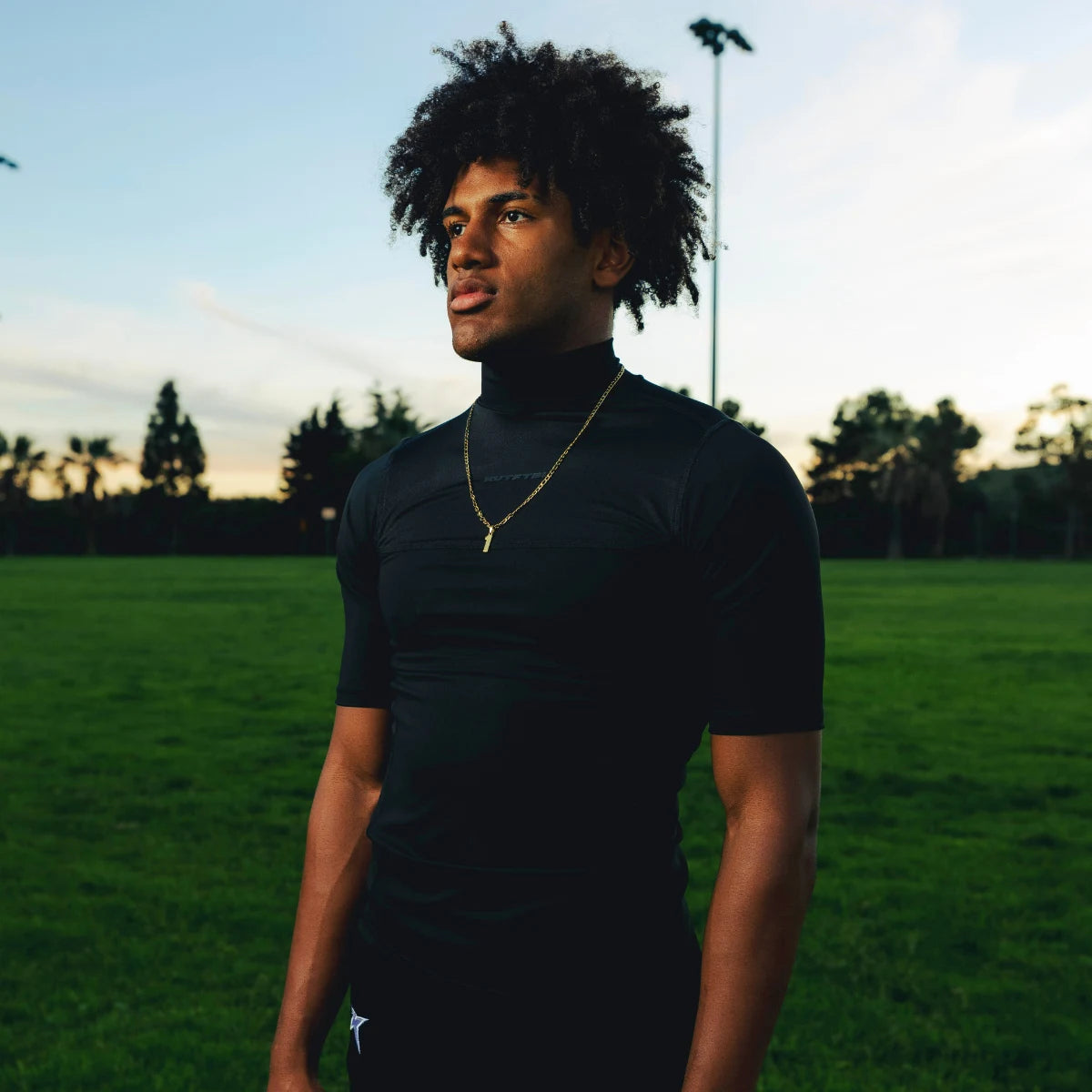 Half Sleeve Turtleneck Compression Shirt