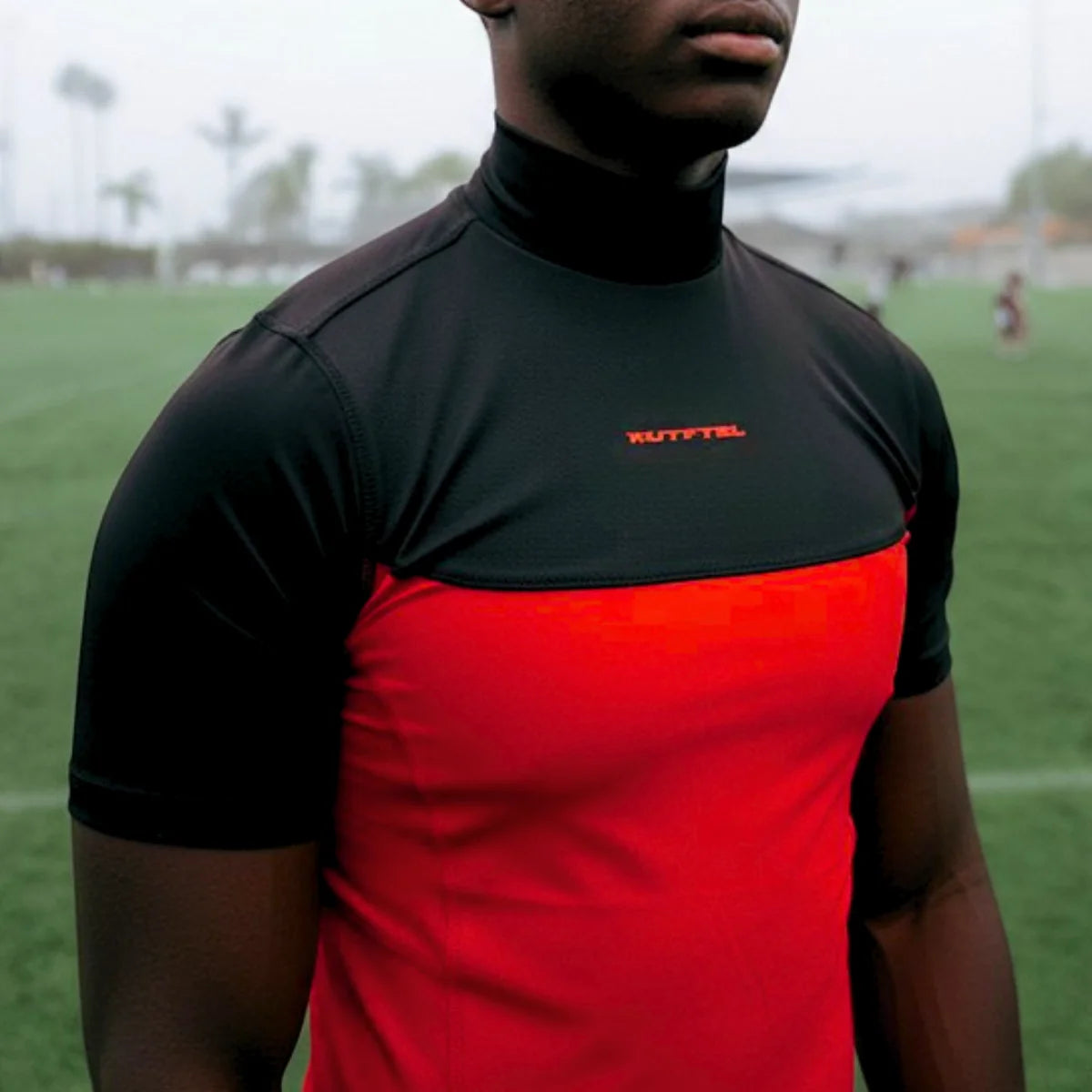 Two-Tone Short Sleeve Turtleneck Compression+ Shirt