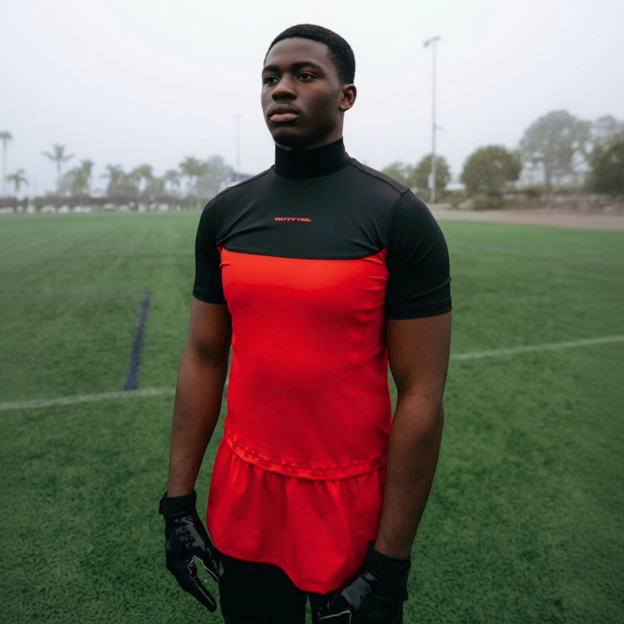 Two-Tone Short Sleeve Turtleneck Compression+ Shirt