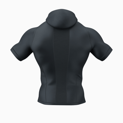 Hooded Short Sleeve Turtleneck Compression Shirt