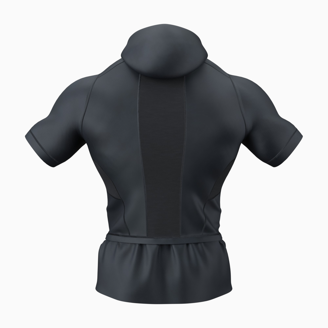 Hooded Short Sleeve Turtleneck Compression+ Shirt