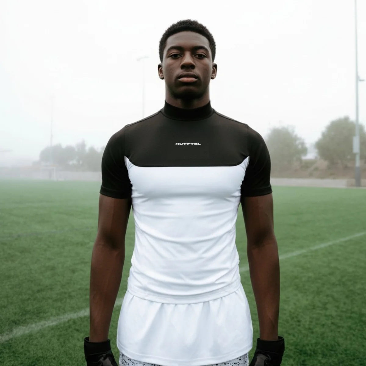Two-Tone Short Sleeve Turtleneck Compression+ Shirt