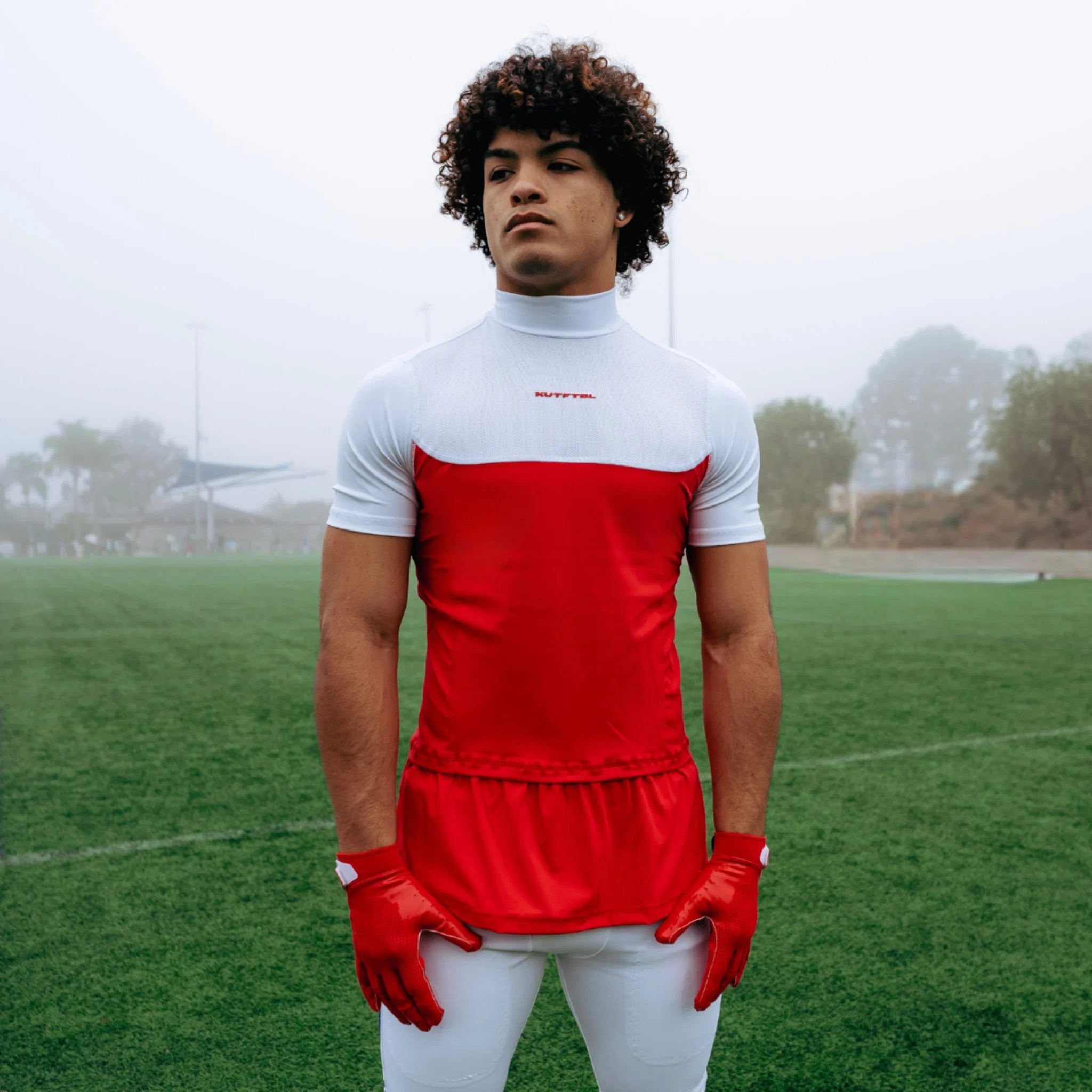 Two-Tone Short Sleeve Turtleneck Compression+ Shirt