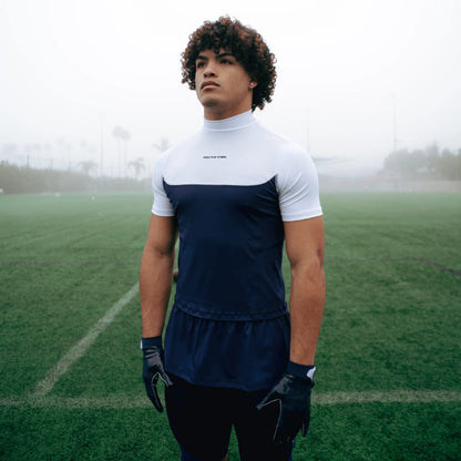 Two-Tone Short Sleeve Turtleneck Compression+ Shirt