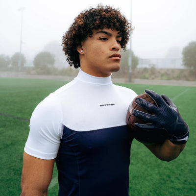 Two-Tone Short Sleeve Turtleneck Compression+ Shirt