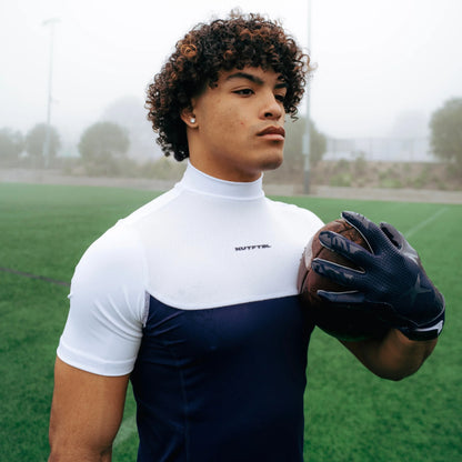 Two-Tone Short Sleeve Turtleneck Compression+ Shirt