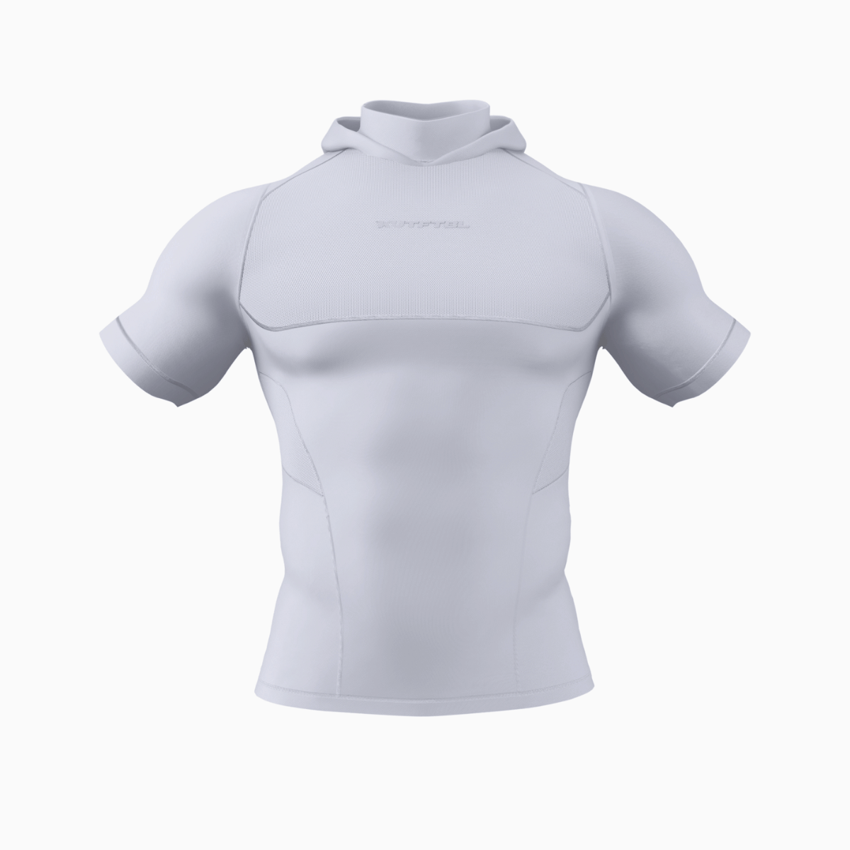 Hooded Short Sleeve Turtleneck Compression Shirt