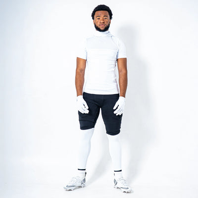 Hooded Short Sleeve Turtleneck Compression Shirt