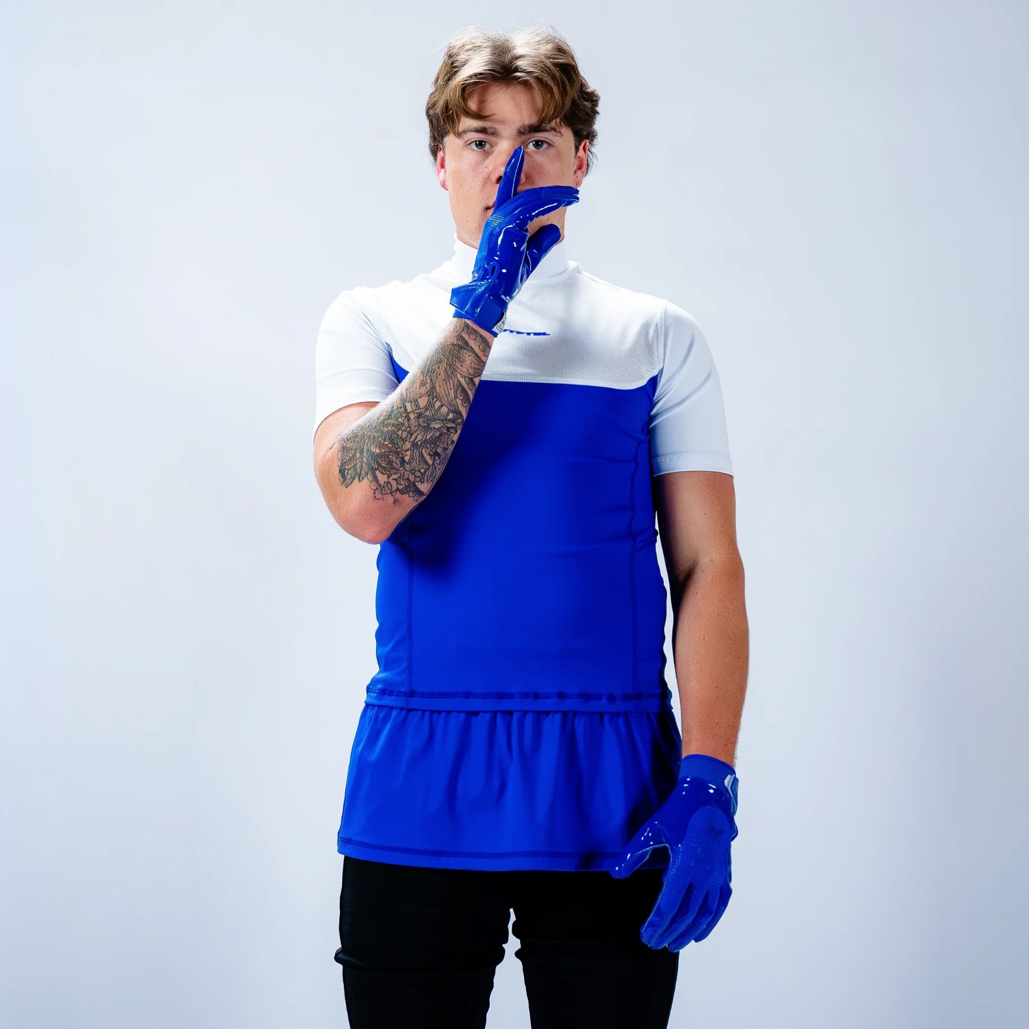 Two-Tone Short Sleeve Turtleneck Compression+ Shirt