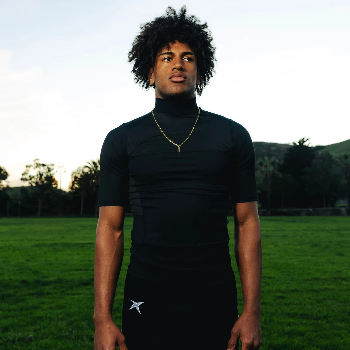 Half Sleeve Turtleneck Compression Shirt