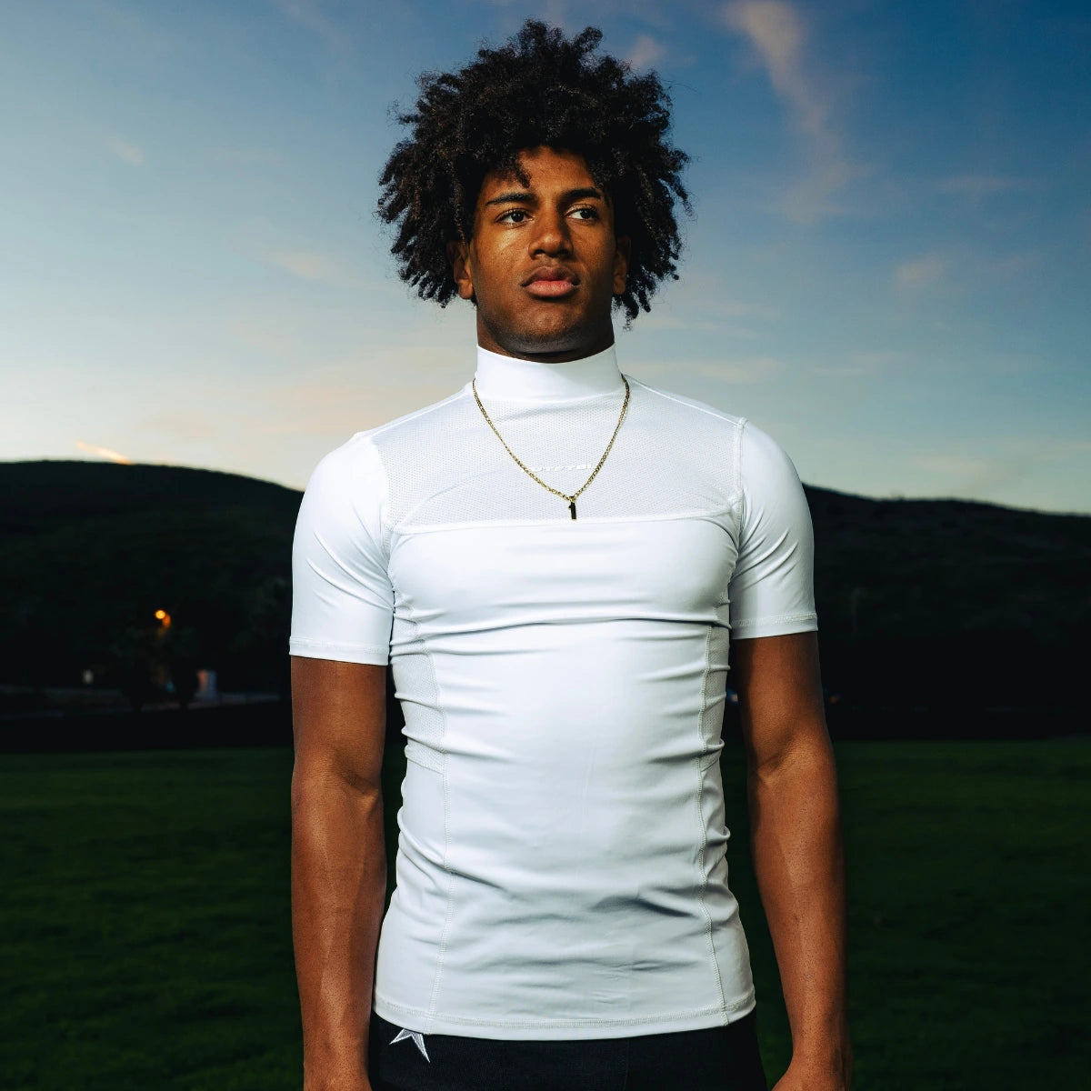 Short Sleeve Turtleneck Compression Shirt