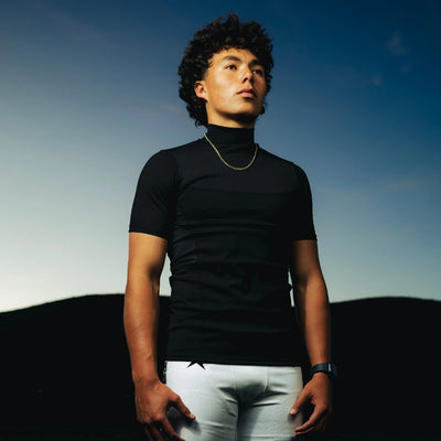 Short Sleeve Turtleneck Compression Shirt