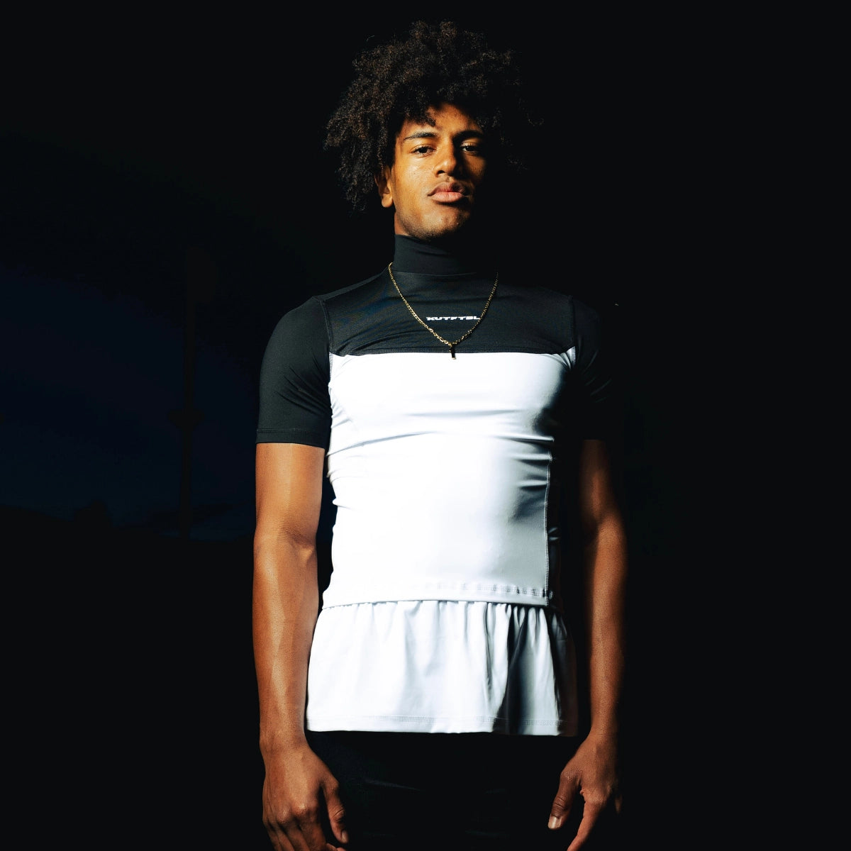 Two-Tone Short Sleeve Turtleneck Compression+ Shirt