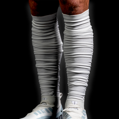 Kutftbl Pre-scrunched Football Socks With Built-In Elastic Bands, Moisture-Wicking Performance Fabric, Black, 6-9.5 Scrunch Soccer Socks