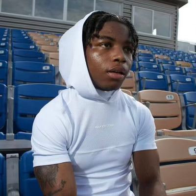 Hooded Short Sleeve Turtleneck Compression+ Shirt