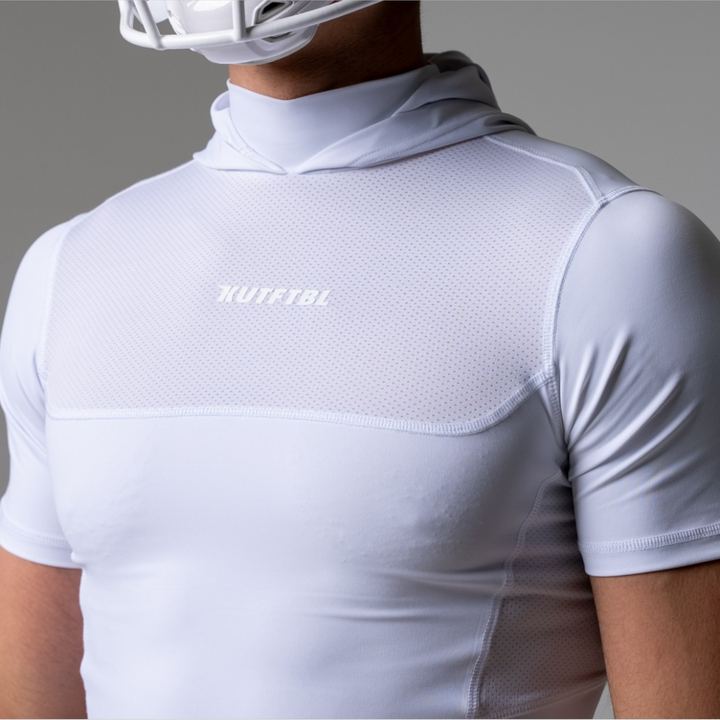 Hooded Short Sleeve Turtleneck Compression+ Shirt