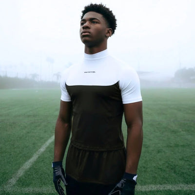 Two-Tone Short Sleeve Turtleneck Compression+ Shirt