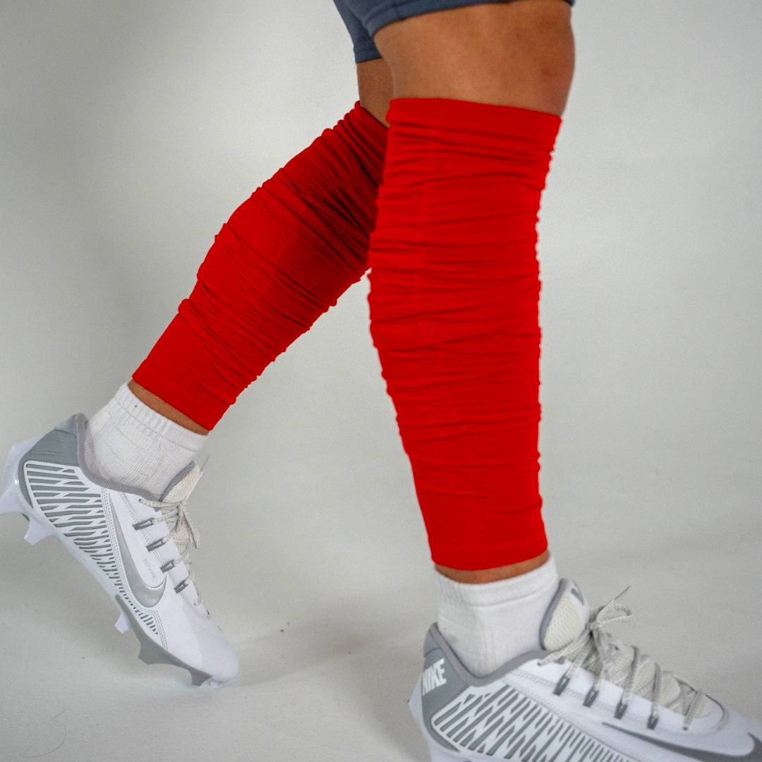 Cardinal Red Scrunchie Leg Sleeves  Leg sleeves, Football leg sleeves, Red  scrunchie